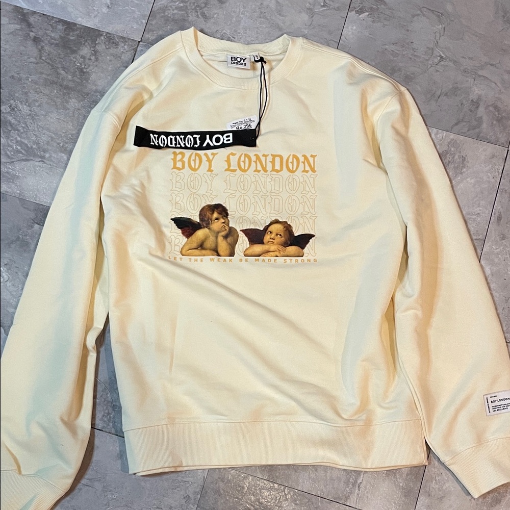 Cream Crewneck Sweater for Men